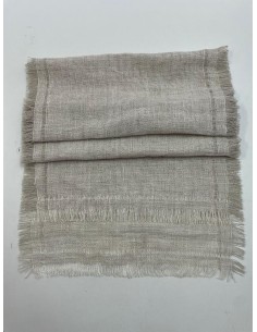 Camino de mesa canal desflecado beige