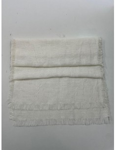 Camino de mesa desflecado natural